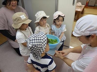 ピーマンの種をとったよ